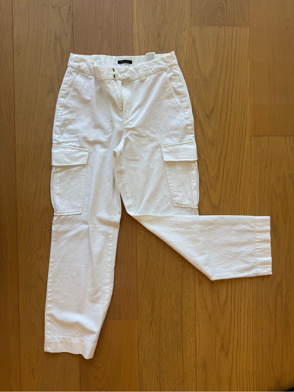 Massimo Dutti White Cargo Pants